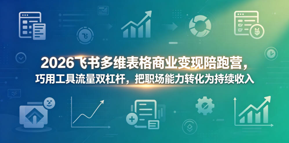 2026飞书多维表格商业变现陪跑营,巧用工具流量双杠杆,把职场能力转化为持续收入-摇钱树