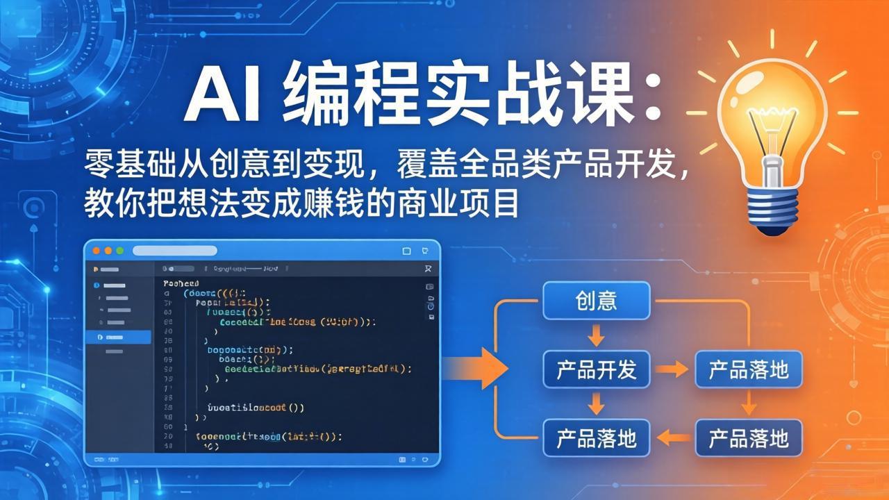 AI编程实战课-第三期-5月19更新：零基础从创意到变现，覆盖全品类产品开发，把想法变成赚钱项目-摇钱树