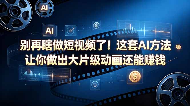 别再瞎做短视频了！这套 AI 方法让你做出大片级动画还能赚钱【原创双语字幕】-摇钱树