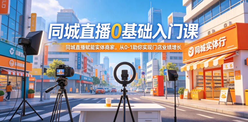 同城直播0基础入门课,同城直播赋能实体商家,从0-1助你实现门店业绩增长-摇钱树