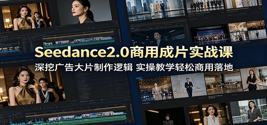 Seedance2.0商用成片实战课:深挖广告大片制作逻辑,实操教学轻松商用落地-摇钱树