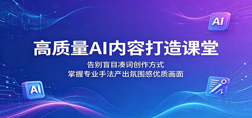 高质量AI内容打造课堂:告别盲目凑词创作方式,掌握专业手法产出氛围感优质画面-摇钱树