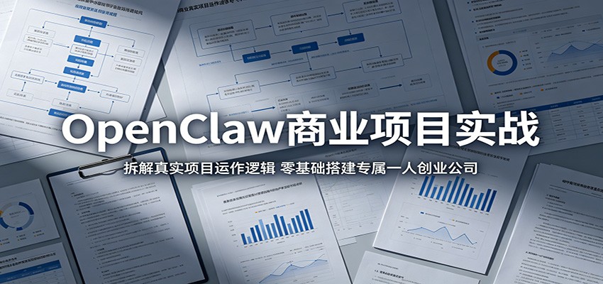 OpenClaw商业项目实战：拆解真实项目运作逻辑，零基础搭建专属一人创业公司-摇钱树