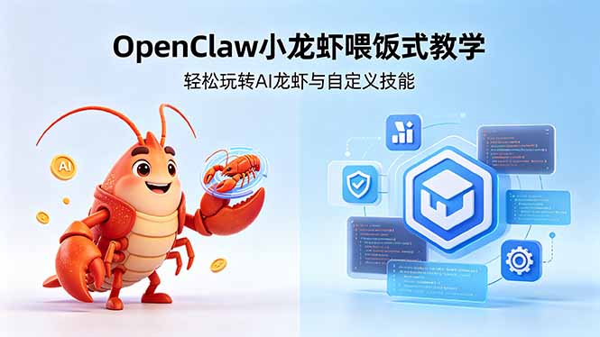 不用懂技术！OpenClaw小龙虾喂饭式教学，轻松玩转AI龙虾与自定义技能 (5月22更新-摇钱树
