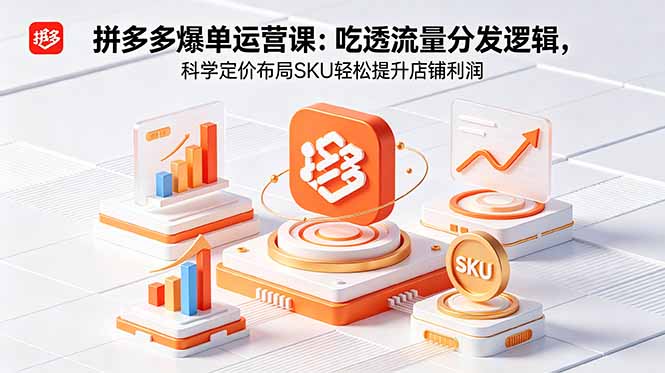 拼多多爆单运营实战课:吃透流量分发逻辑,科学定价布局SKU轻松提升店铺利润-摇钱树