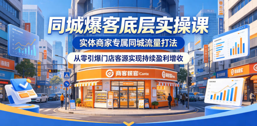 同城爆客底层实操课,实体商家专属同城流量打法,从零引爆门店客源实现持续盈利增收-摇钱树
