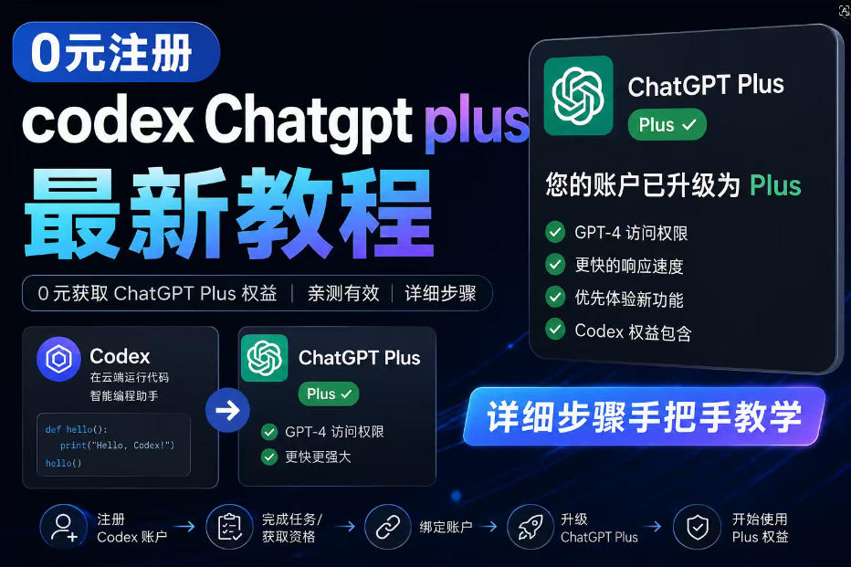 0元全自动注册codex gpt plus最新教程,0元获取GPT Plus权益,手把手详细教学-摇钱树