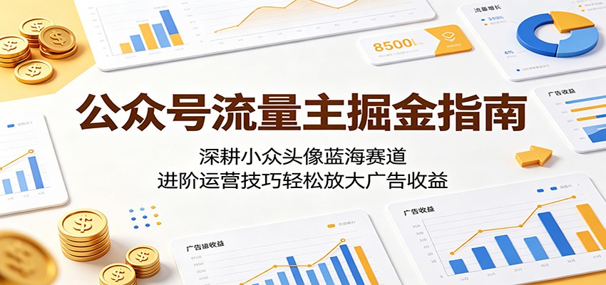 公众号流量主掘金指南：深耕小众头像蓝海赛道，进阶运营技巧轻松放大广告收益-摇钱树