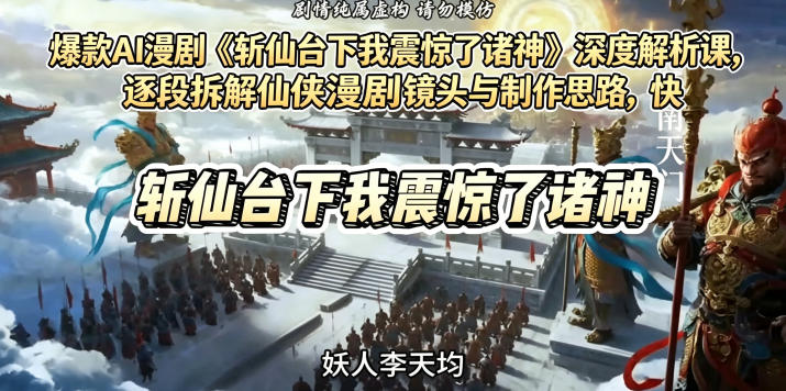 爆款AI漫剧《斩仙台下我震惊了诸神》深度解析课,逐段拆解仙侠漫剧镜头与制作思路,快速复刻爆款创作模式-摇钱树