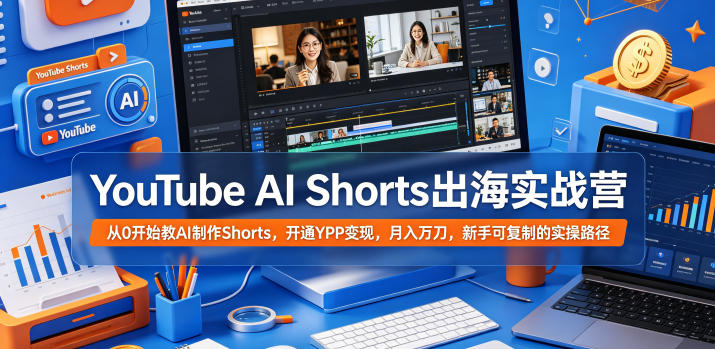 YouTube AI Shorts出海实战营，从0开始教AI制作Shorts，开通YPP变现，月入万刀，新手可复制的实操路径-摇钱树