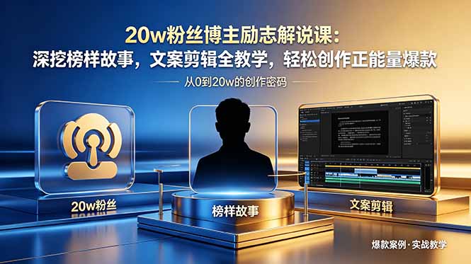 20w粉丝博主励志解说课：深挖榜样故事，文案剪辑全教学，轻松创作正能量爆款-摇钱树