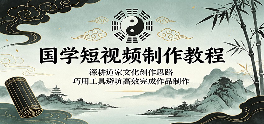 国学短视频制作教程：深耕道家文化创作思路，巧用工具避坑高效完成作品制作-摇钱树
