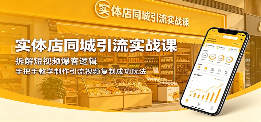 实体店同城引流实战课：拆解短视频爆客逻辑，手把手教学制作引流视频复制成功玩法-摇钱树