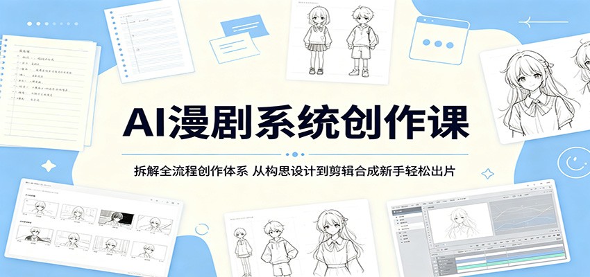 AI漫剧系统创作课：拆解全流程创作体系，从构思设计到剪辑合成新手轻松出片-摇钱树