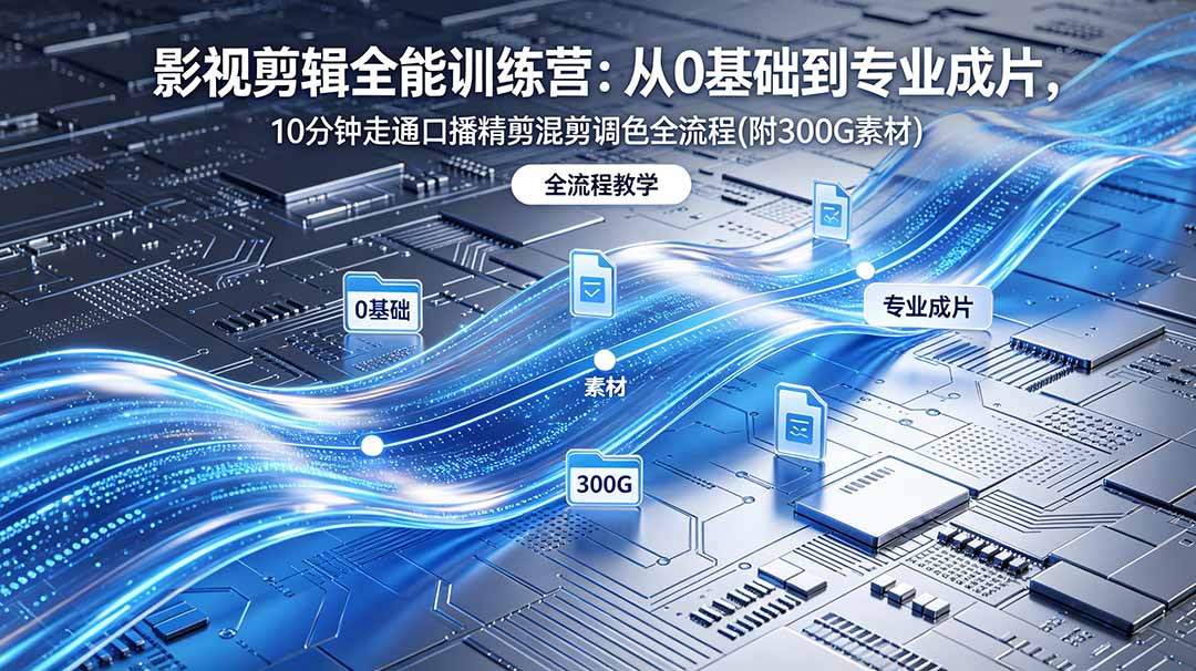 2026影视剪辑全能实战课｜0基础到专业成片，全流程教学，高清带300G素材-摇钱树