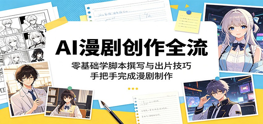 AI漫剧创作全流程:零基础学脚本撰写与出片技巧,手把手完成漫剧制作-摇钱树