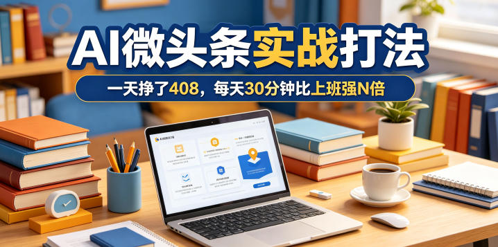 一天挣了408，AI微头条实战打法，每天30分钟比上班强N倍-摇钱树