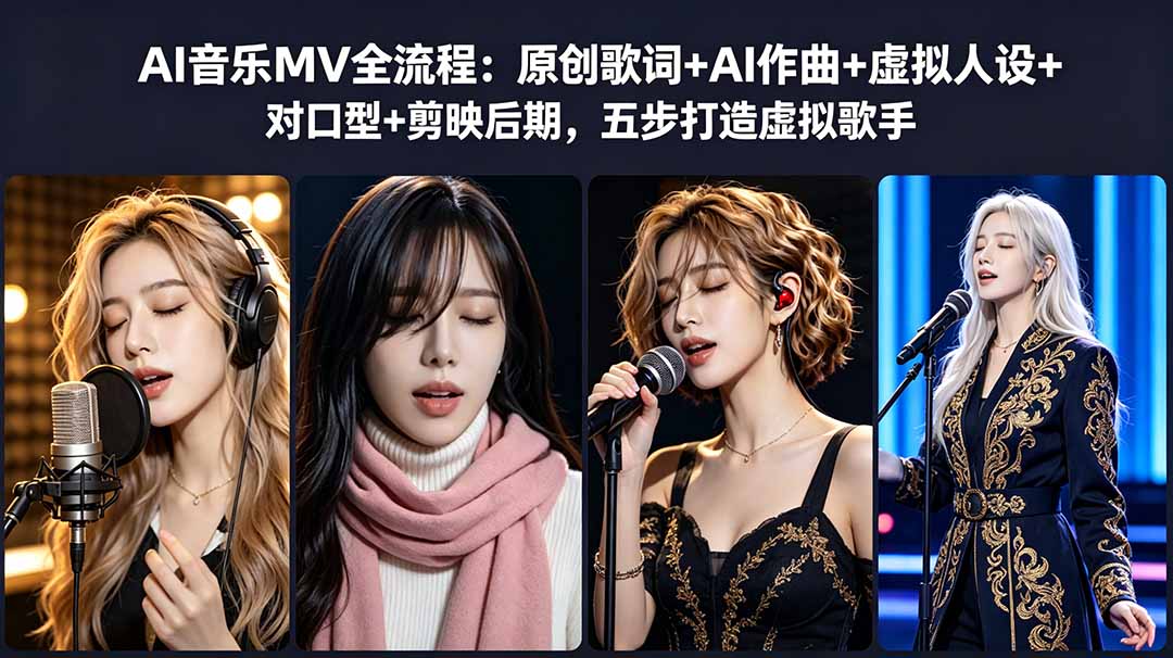 AI音乐MV全流程:原创歌词+AI作曲+虚拟人设+对口型+剪映后期,五步打造虚拟歌手-钱眼网