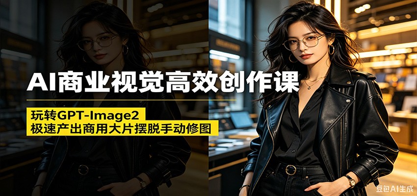 AI商业视觉高效创作课：玩转GPT-Image2，极速产出商用大片摆脱手动修图(更新)