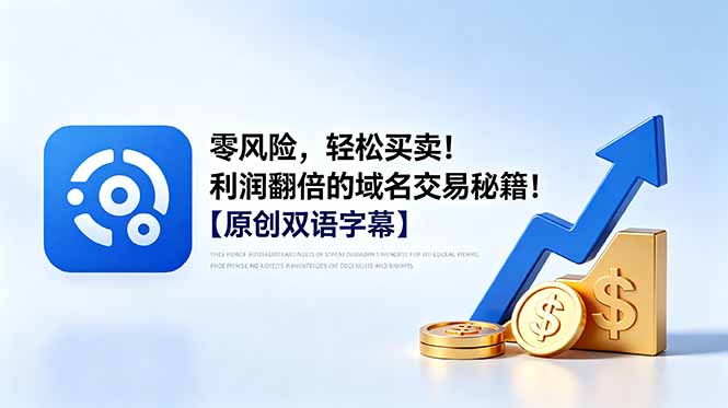 零风险，轻松买卖！利润翻倍的域名交易秘籍！【原创双语字幕】-盈科项目资源网