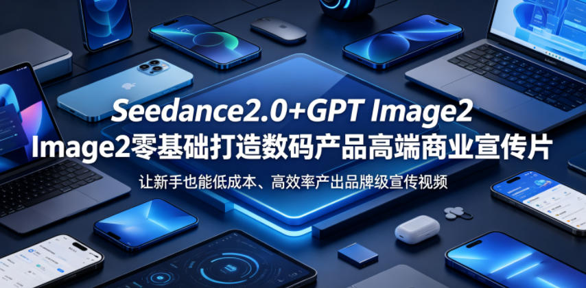 Seedance2.0+GPT Image2零基础打造数码产品高端商业宣传片，让新手也能低成本、高效率产出品牌级宣传视频-盈科项目资源网