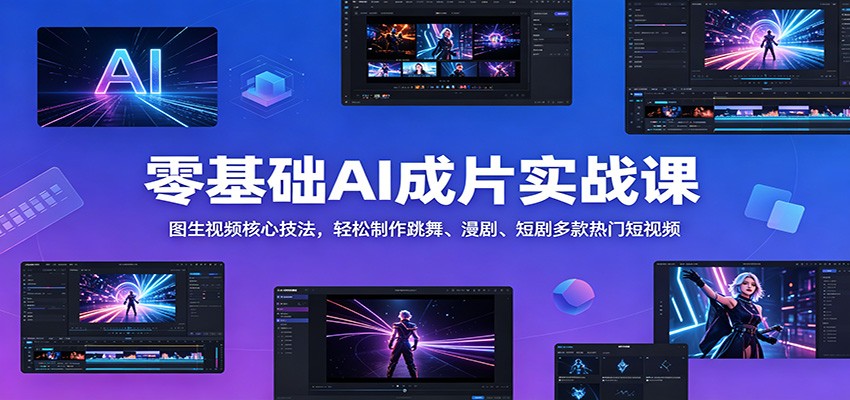 零基础AI成片实战课：图生视频核心技法，轻松制作跳舞、漫剧、短剧多款热门短视频-摇钱树