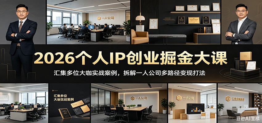 2026个人IP创业掘金大课：汇集多位大咖实战案例，拆解一人公司多路径变现打法-摇钱树