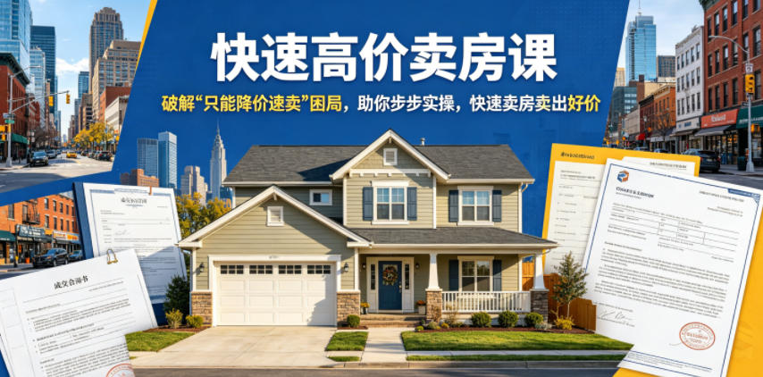快速高价卖房课,破解“只能降价速卖”困局,助你步步实操,快速卖房卖出好价(更新2026)-摇钱树