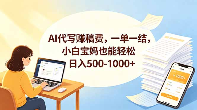 AI代写赚稿费,一单一结,小白宝妈也能轻松日入500-1000+-摇钱树