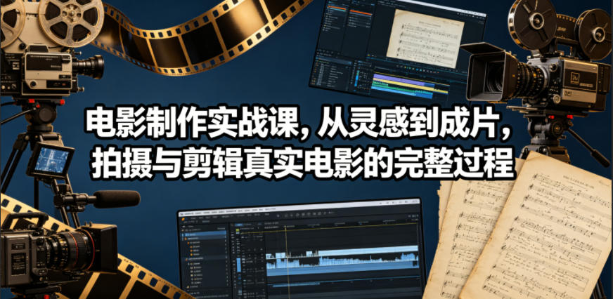 电影制作实战课，从灵感到成片，拍摄与剪辑真实电影的完整过程【原创双语字幕】-摇钱树