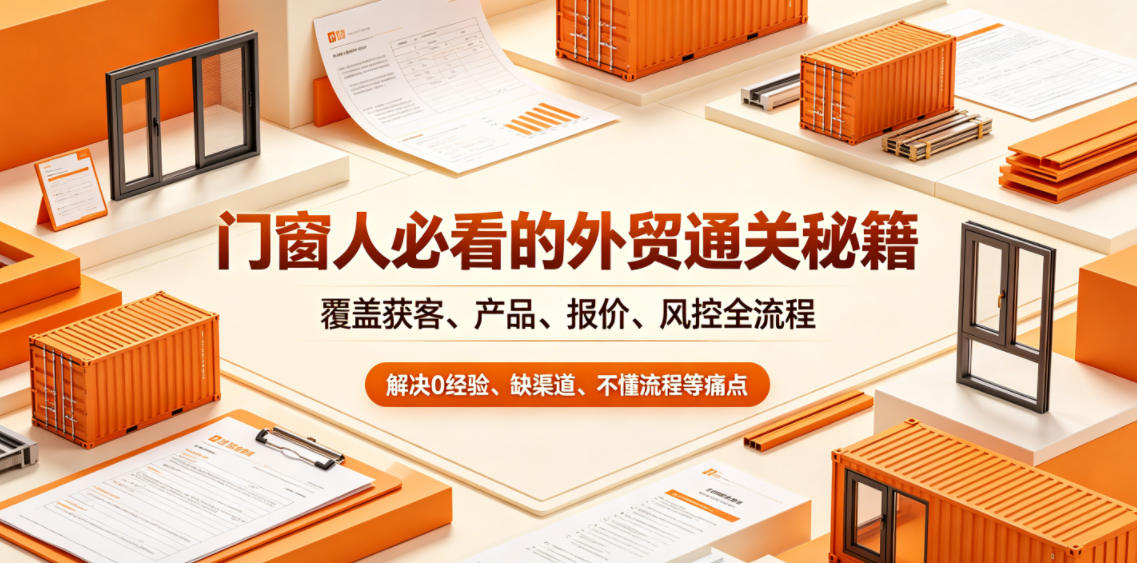 门窗人必看的外贸通关秘籍，块覆盖获客、产品、报价、风控全流程，解决0经验、缺渠道、不懂流程等痛点-阿鹏创业资源网