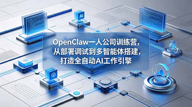 OpenClaw 一人公司训练营,从部署调试到多智能体搭建,打造全自动 AI 工作引擎-摇钱树