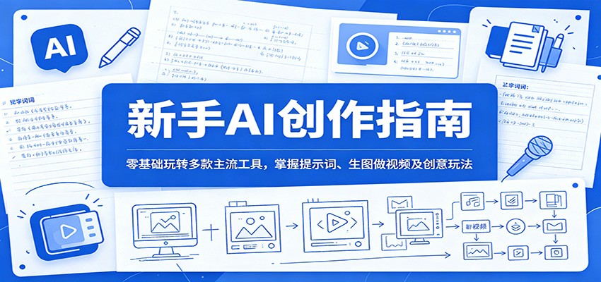 新手AI创作指南：零基础玩转多款主流工具，掌握提示词、生图做视频及创意玩法-摇钱树