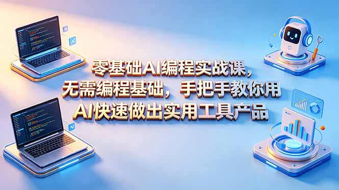 零基础AI编程实战课-更新，无需编程基础，手把手教你用AI快速做出实用工具产品-摇钱树