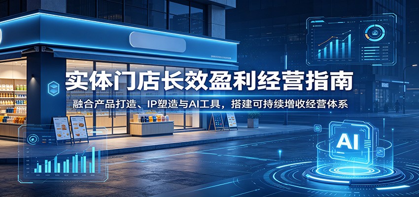 实体门店长效盈利经营指南:融合产品打造、IP塑造与AI工具,搭建可持续增收经营体系-好学创业资源