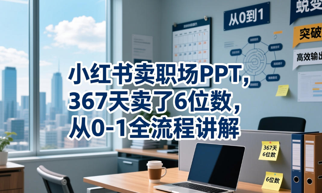 小红书卖职场PPT,367天卖了6位数,从0-1全流程讲解-好学创业资源
