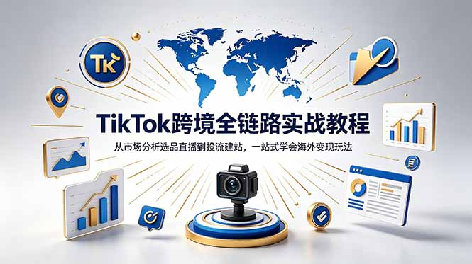 TikTok+独立站跨境基础全套教程,拆解平台盈利逻辑,新手从零跑通变现全流程-摇钱树