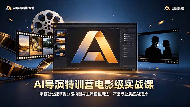 AI导演特训营电影级实战课,零基础也能掌握分镜构图与主流模型用法,产出专业质感AI短片-摇钱树