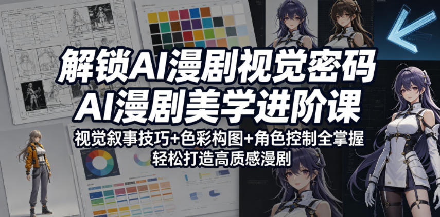 解锁AI漫剧视觉密码,AI漫剧美学进阶课,视觉叙事技巧+色彩构图+角色控制全掌握,轻松打造高质感漫剧(更新)-摇钱树