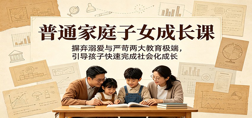普通家庭子女成长课:摒弃溺爱与严苛两大教育极端,引导孩子快速完成社会化成长-摇钱树