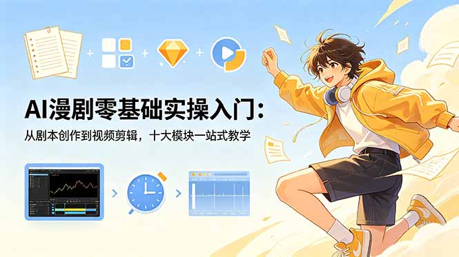 AI漫剧零基础实操入门：从剧本创作到视频剪辑，十大模块一站式教学-钱眼网