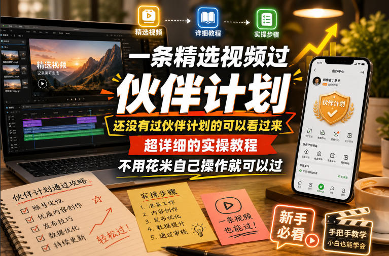 一条精选视频过伙伴计划，还没有过伙伴计划的可以看过来，超详细的实操教程，不用花米自己操作就可以过-摇钱树