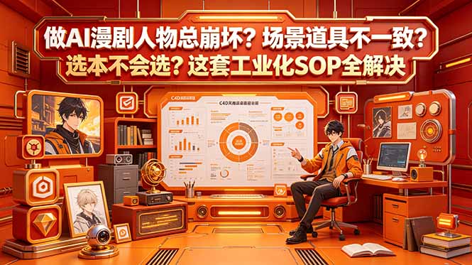 做AI漫剧人物总崩坏?场景道具不一致?选本不会选?这套工业化SOP全解决 (更新-摇钱树