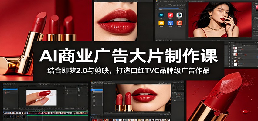 AI商业广告大片制作课:结合即梦2.0与剪映,打造口红TVC品牌级广告作品-摇钱树