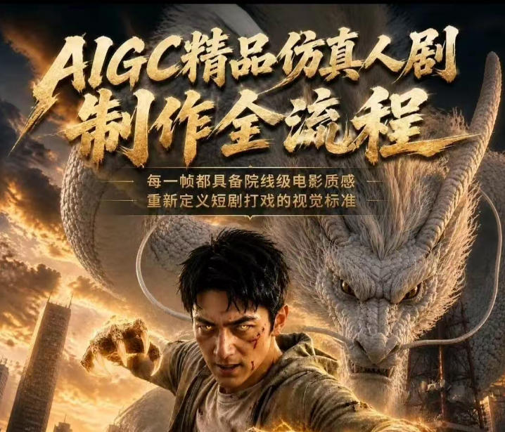 AIGC精品仿真人剧豢龙人全流程制作解析2026,国风仿真人创作+打斗剧情+人设编排,一站式AI短剧入门-摇钱树