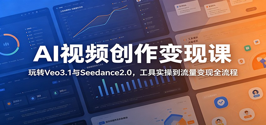 AI视频创作变现课:玩转Veo3.1与Seedance2.0,工具实操到流量变现全流程-摇钱树
