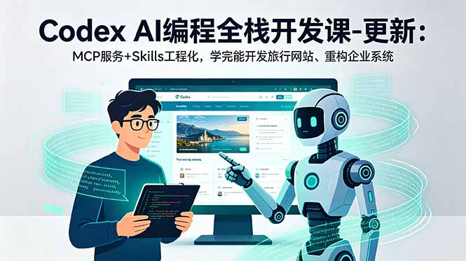 Codex AI编程全栈开发课-更新：MCP服务+Skills工程化，学完能开发旅行网站、重构企业系统-摇钱树