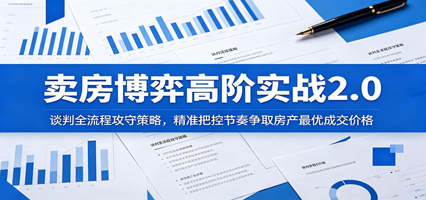 卖房博弈高阶实战2.0:谈判全流程攻守策略,精准把控节奏争取房产最优成交价格-摇钱树
