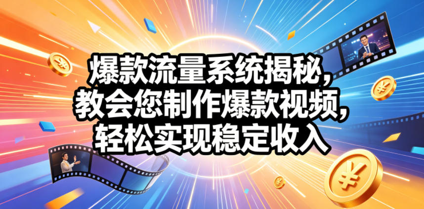 爆款流量系统揭秘,教会您制作爆款视频,轻松实现稳定收入【原创双语字幕】-摇钱树
