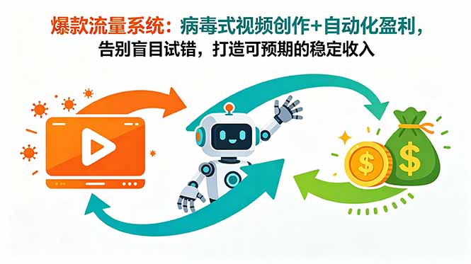 爆款流量系统:病毒式视频创作+自动化盈利,告别盲目试错,打造可预期的稳定收入-摇钱树